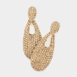 Rhinestone Pave Teardrop Earrings